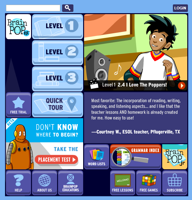 BrainPop ESL - Homepage